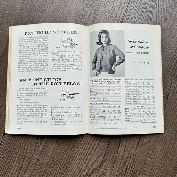 Vintage 60s Learn How Coats & Clarks Book Crochet Knitting Embroidery Guide - Picture 10 of 12